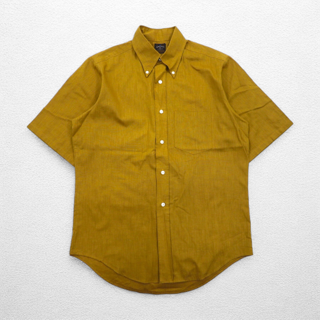 TOWNCRAFT (Pennys) 60s PENN-PREST short sleeve button down shirt, M, camel, cotton