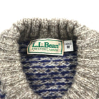 L.L.Bean 90年代 バーズアイ チロリアン ニット カーディガン M ウール コンチョボタン