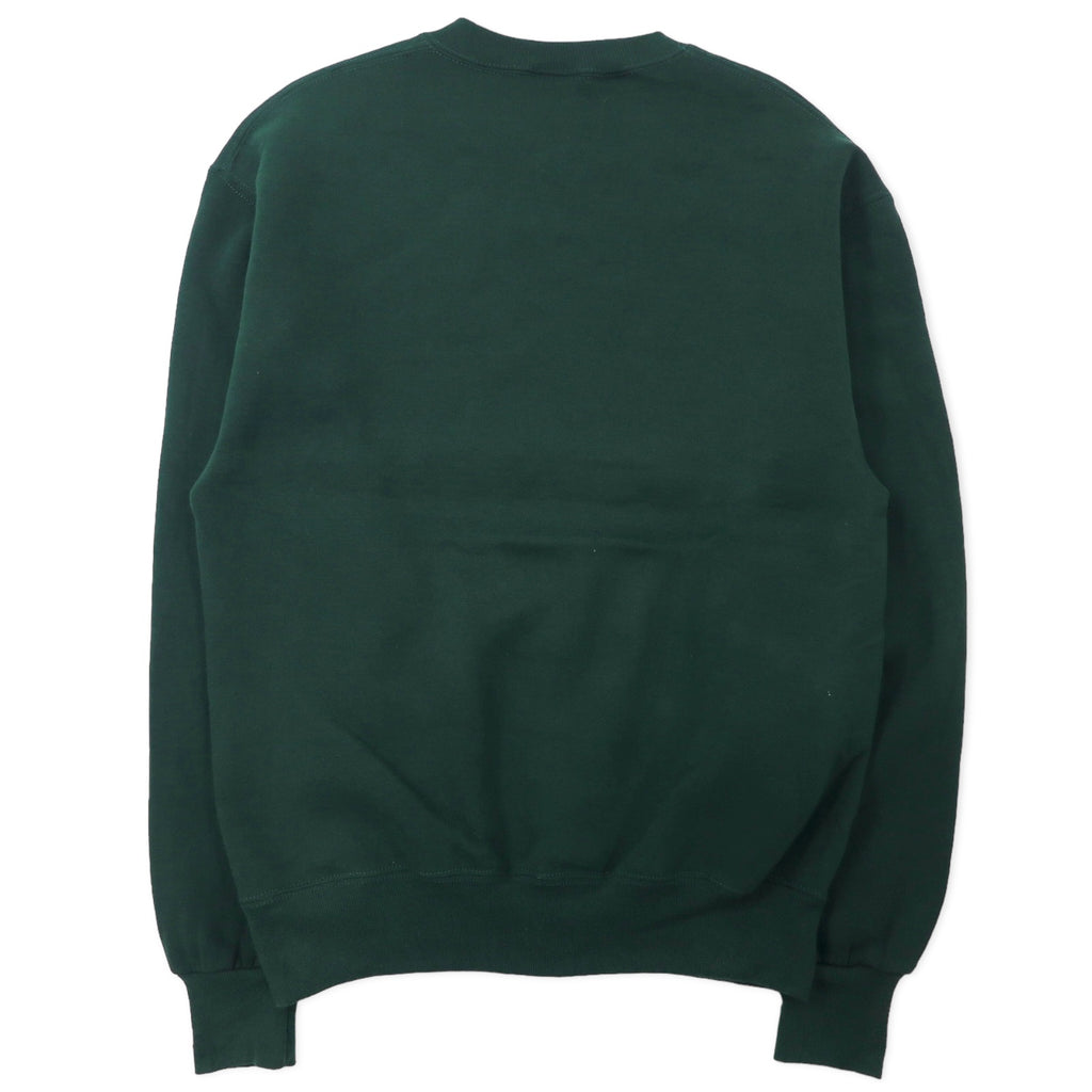 JERZEES Made in USA 90's SUPER SWEATS Crew Neck Sweatshirt M Green Cotton Brushed Back YHS Dance Team One Point Embroidery