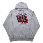 NASCAR Numbering Print Pullover Hoodie L Grey Cotton Racing DALE JR