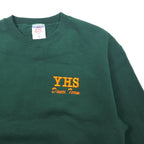 JERZEES Made in USA 90's SUPER SWEATS Crew Neck Sweatshirt M Green Cotton Brushed Back YHS Dance Team One Point Embroidery