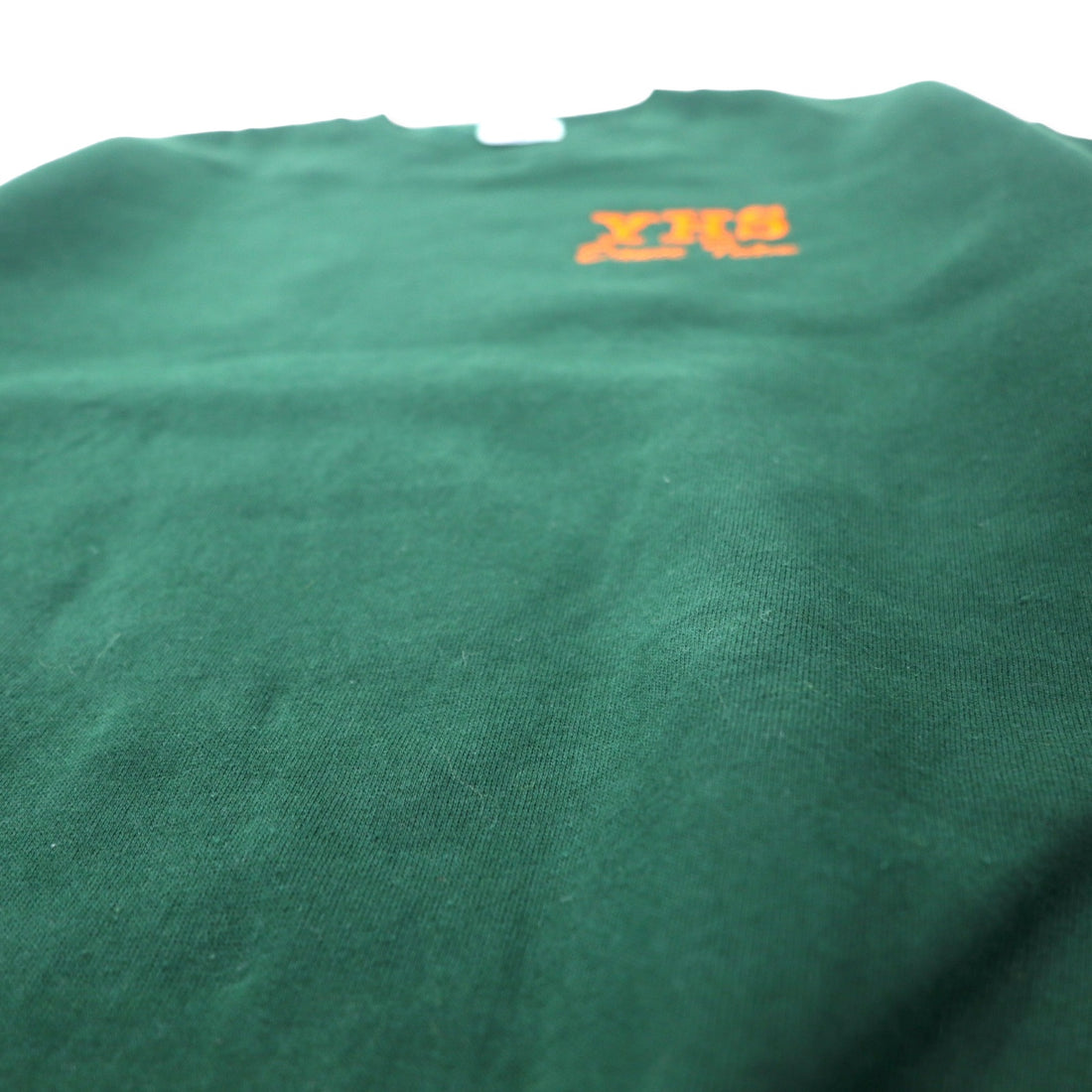 JERZEES Made in USA 90's SUPER SWEATS Crew Neck Sweatshirt M Green Cotton Brushed Back YHS Dance Team One Point Embroidery
