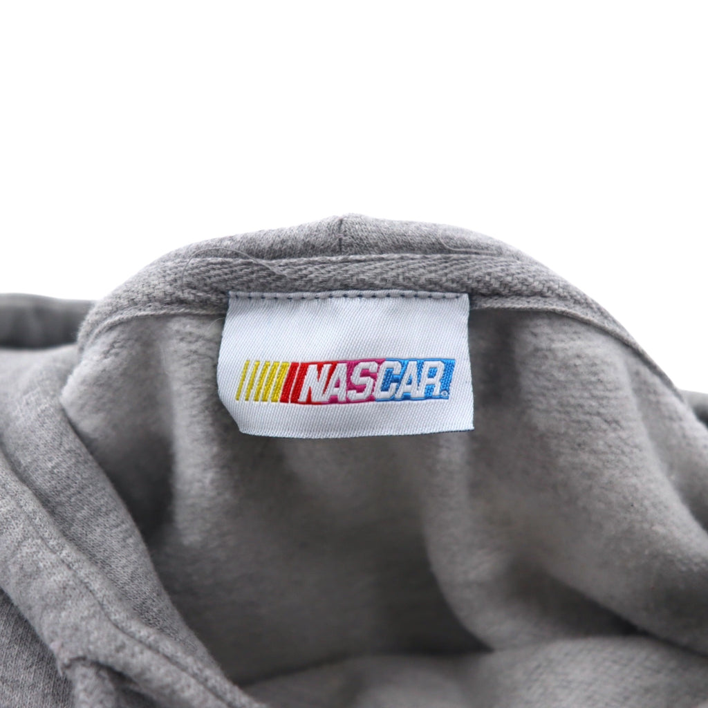 NASCAR Numbering Print Pullover Hoodie L Grey Cotton Racing DALE JR