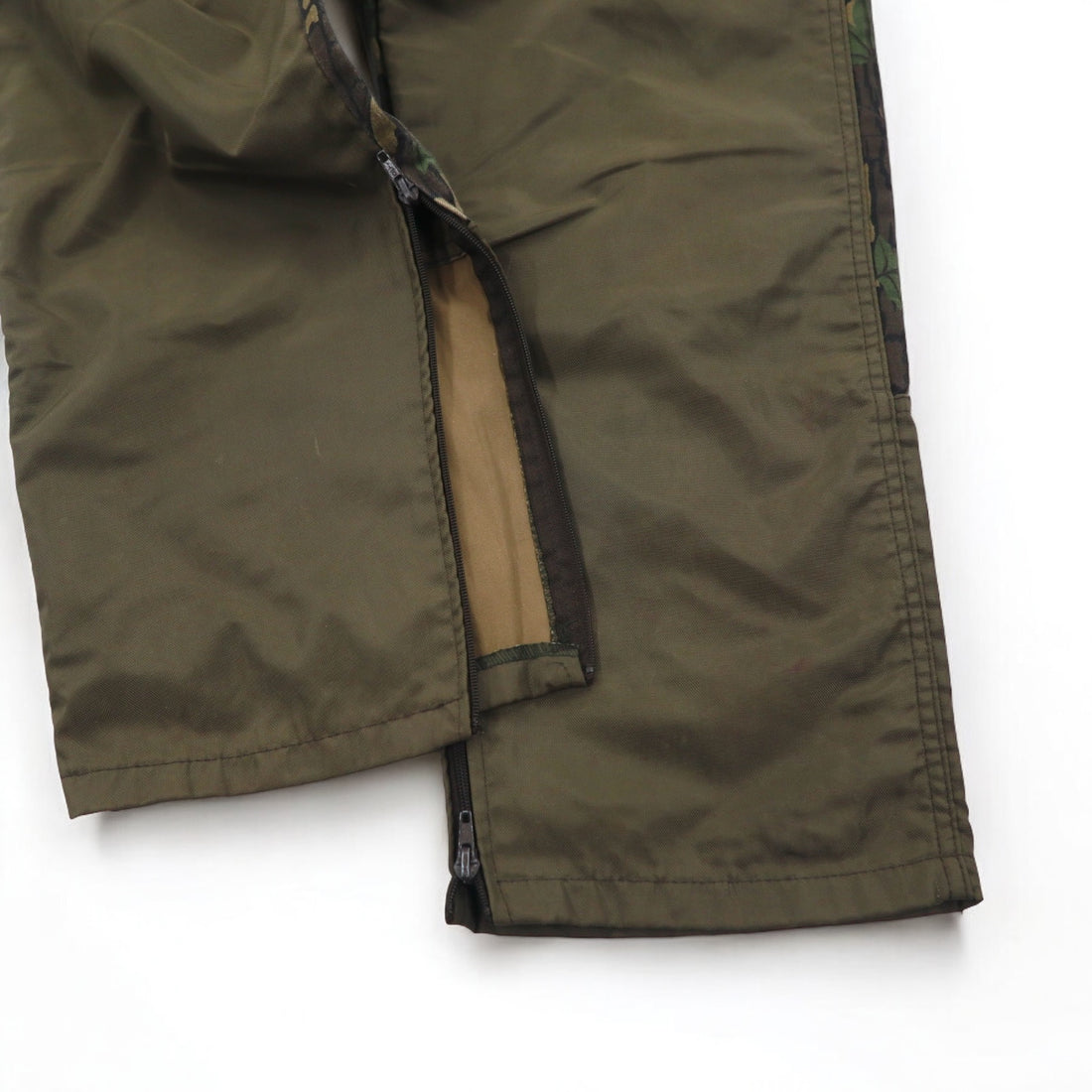 90s WINCHESTER Hunting Pants L Khaki Real Tree Camouflage Conceal Hem Zip