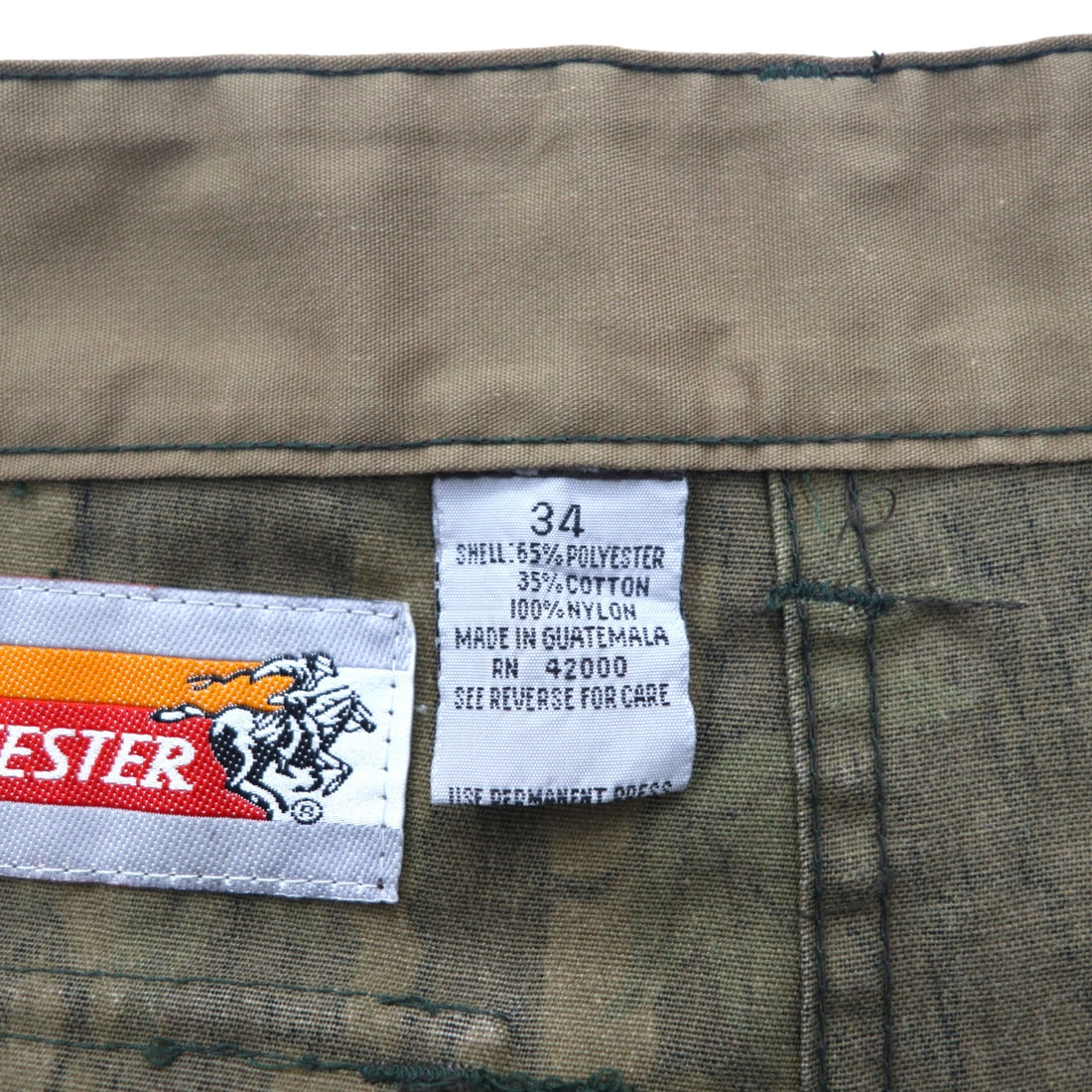 90s WINCHESTER Hunting Pants L Khaki Real Tree Camouflage Conceal Hem Zip
