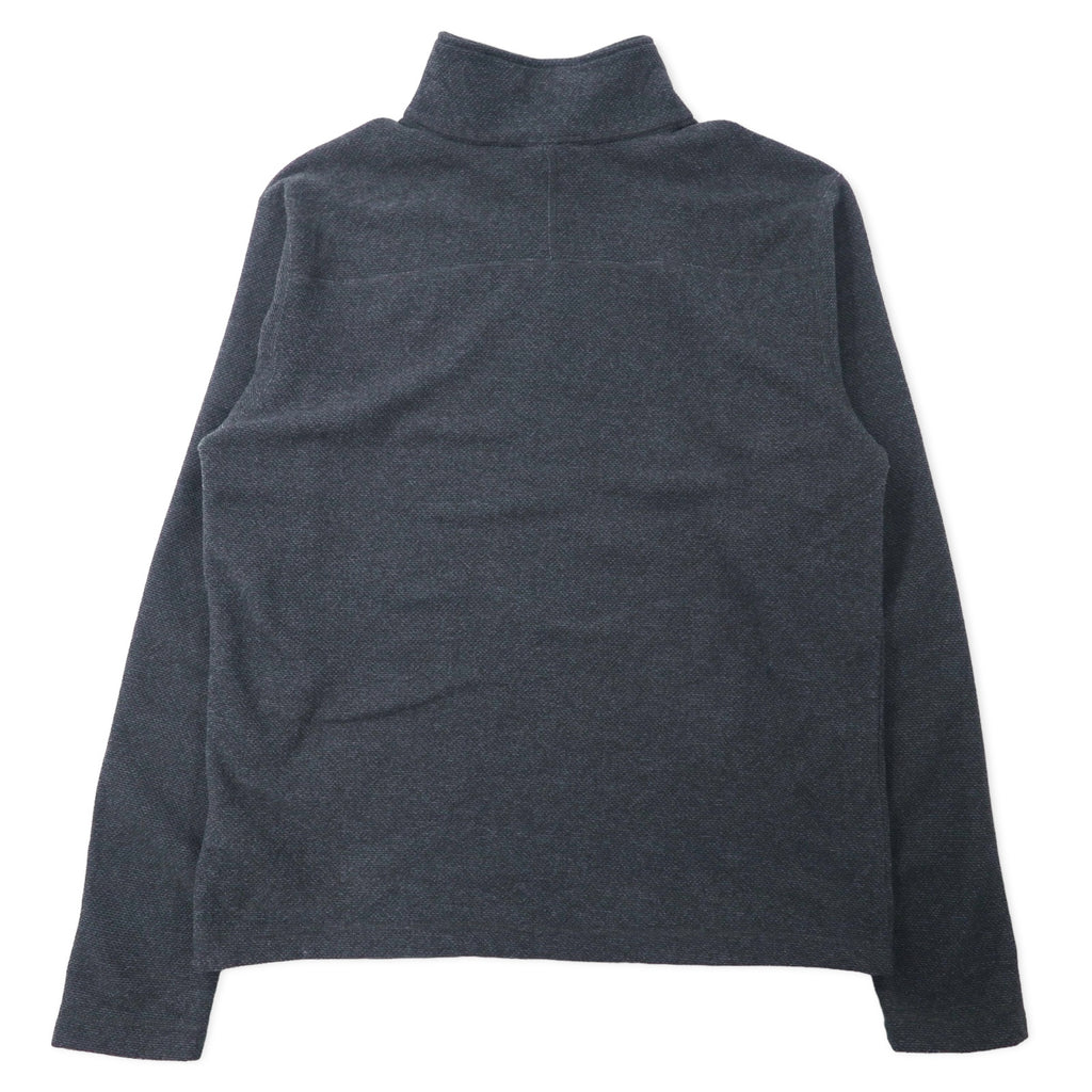 THE NORTH FACE Half Zip Fleece Jacket M Gray Polyester One Point Logo Embroidery