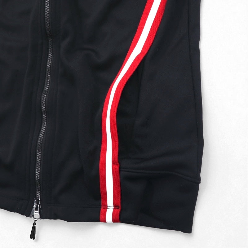 JORDAN BRAND (NIKE) Double-Zip Track Jacket, Size Small, Black and Red, Jumpman