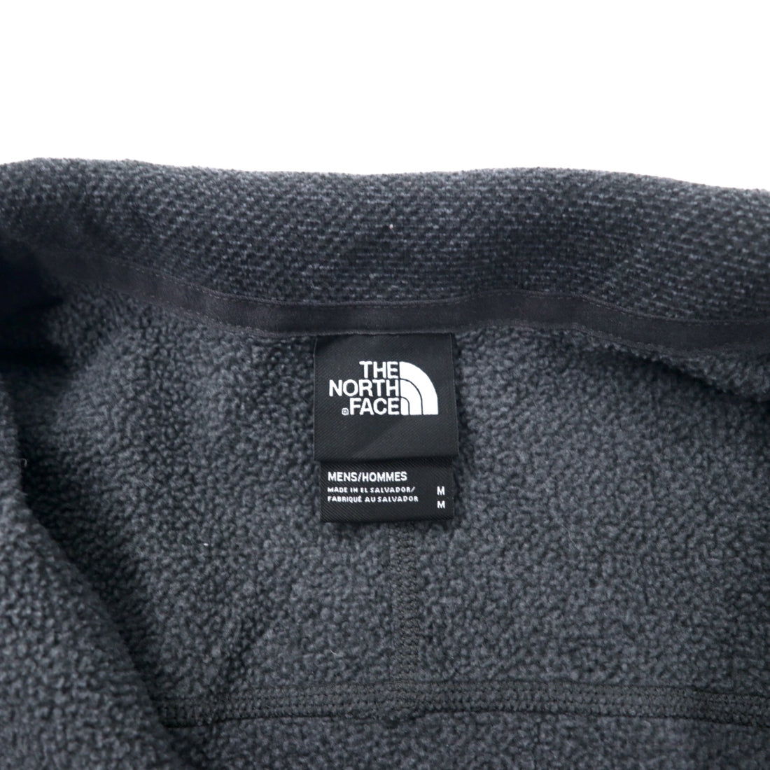 THE NORTH FACE Half Zip Fleece Jacket M Gray Polyester One Point Logo Embroidery