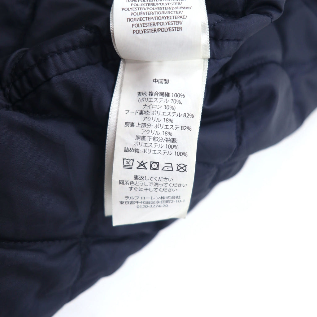 POLO RALPH LAUREN Mods Coat Bench Coat XL Yellow Polyester Boa Liner Padding Drawstring College Logo Print Back Logo