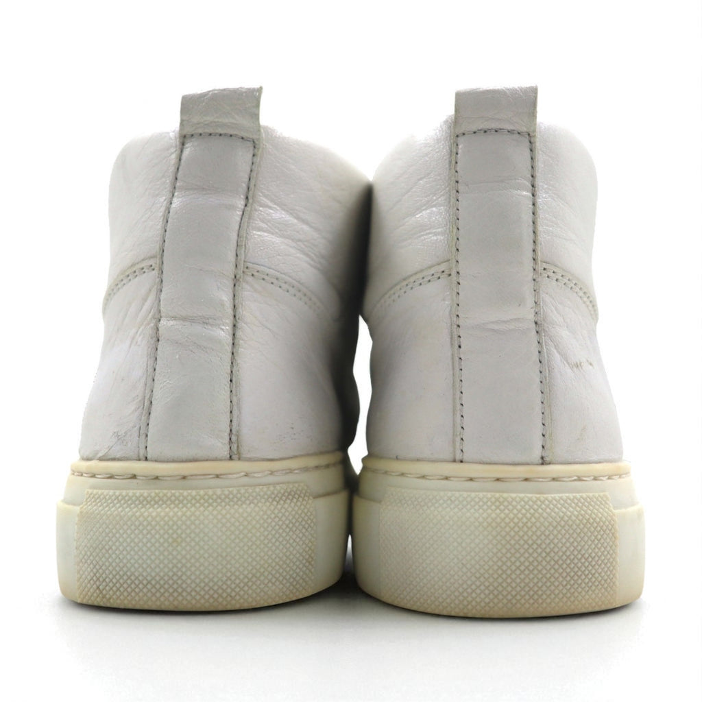 BALENCIAGA ARENA OPAQUE Leather High-Top Sneakers, Size 27cm, White, 412381