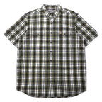 日本然リトテ-古着オンライン-carhartt リラックスフィット 半袖 ボタンダウンシャツ XL カーキ ホワイト チェック コットン ビッグサイズ-carhartt Relaxed Fit Short Sleeve Button-down Shirts XL Khaki White Checked Cotton Big Size
