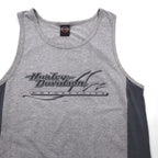 HARLEY DAVIDSON 90年代 USA製 タンクトップ L グレー コットン HONOLULU HAWAII 両面プリント