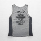 HARLEY DAVIDSON 90年代 USA製 タンクトップ L グレー コットン HONOLULU HAWAII 両面プリント