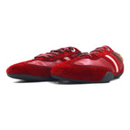 BALLY Swiss made trainspotting suede leather sneakers 24cm red calfskin ASTRA / 221