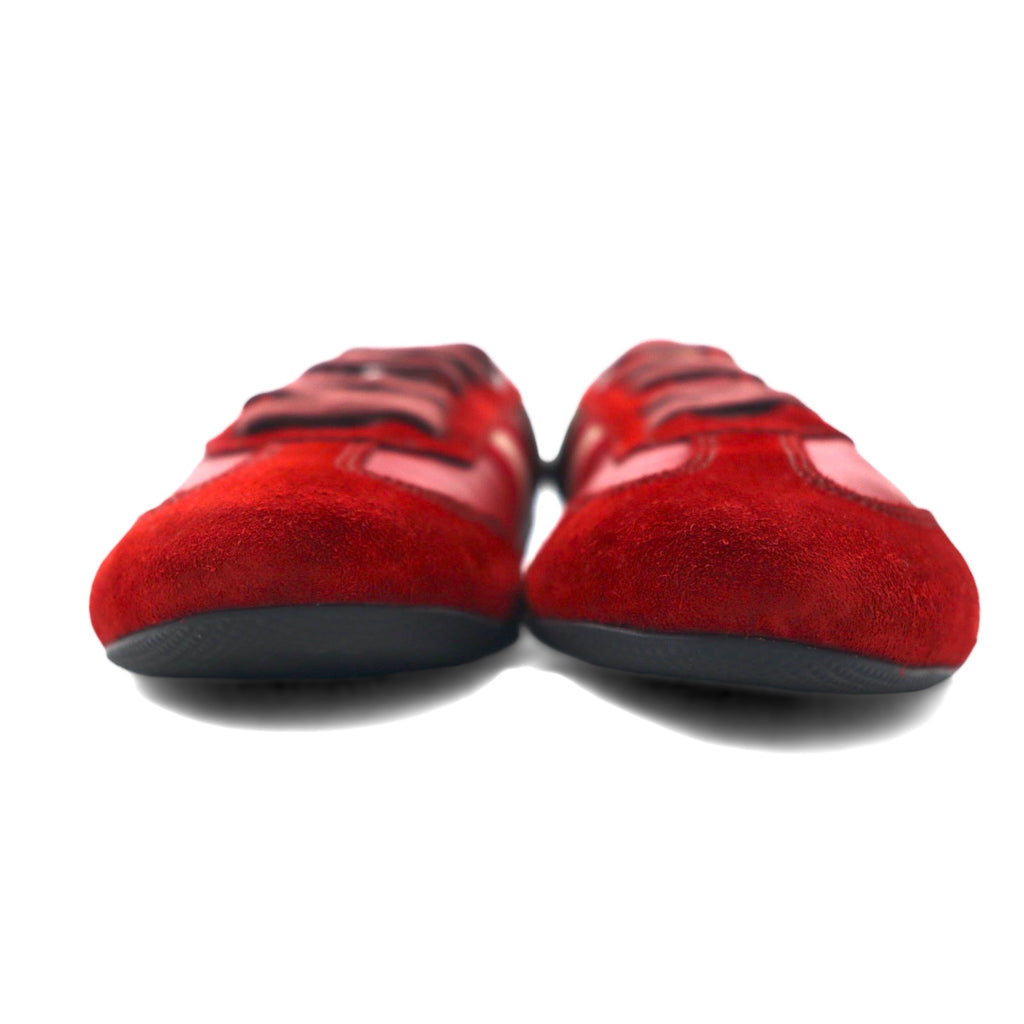 BALLY Swiss made trainspotting suede leather sneakers 24cm red calfskin ASTRA / 221
