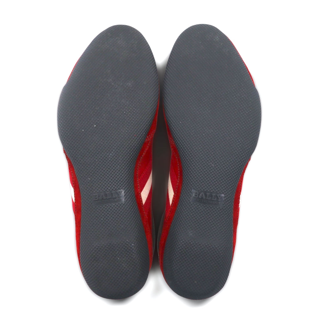 BALLY Swiss made trainspotting suede leather sneakers 24cm red calfskin ASTRA / 221