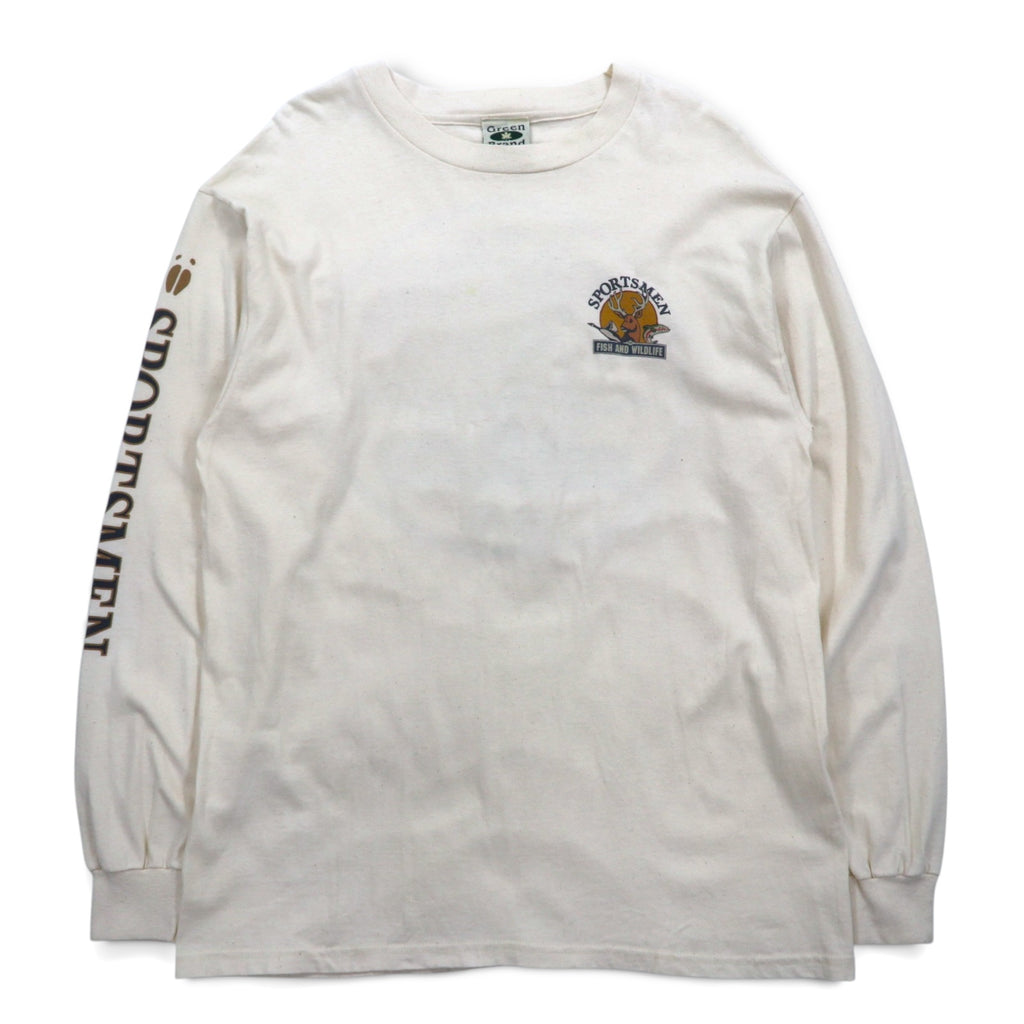 Made in USA 90s Green Brand Long Sleeve T-Shirt Long T XL Sleeve Print SPORTSMEN FISH AND WILDLIFE