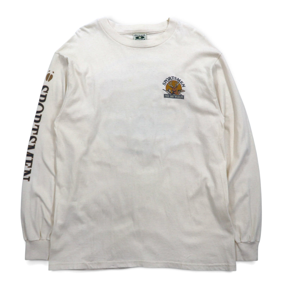 Made in USA 90s Green Brand Long Sleeve T-Shirt Long T XL Sleeve Print SPORTSMEN FISH AND WILDLIFE
