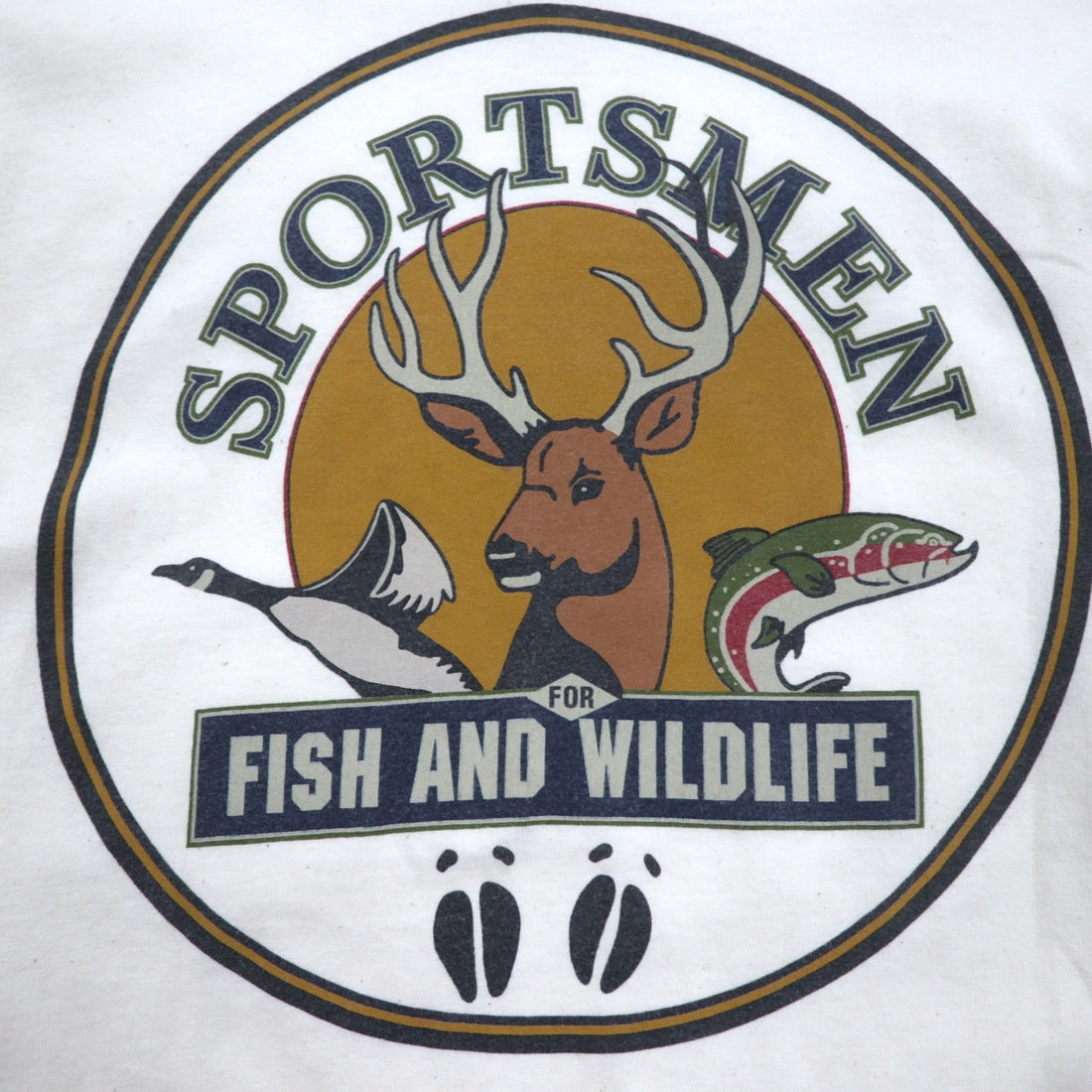 Made in USA 90s Green Brand Long Sleeve T-Shirt Long T XL Sleeve Print SPORTSMEN FISH AND WILDLIFE