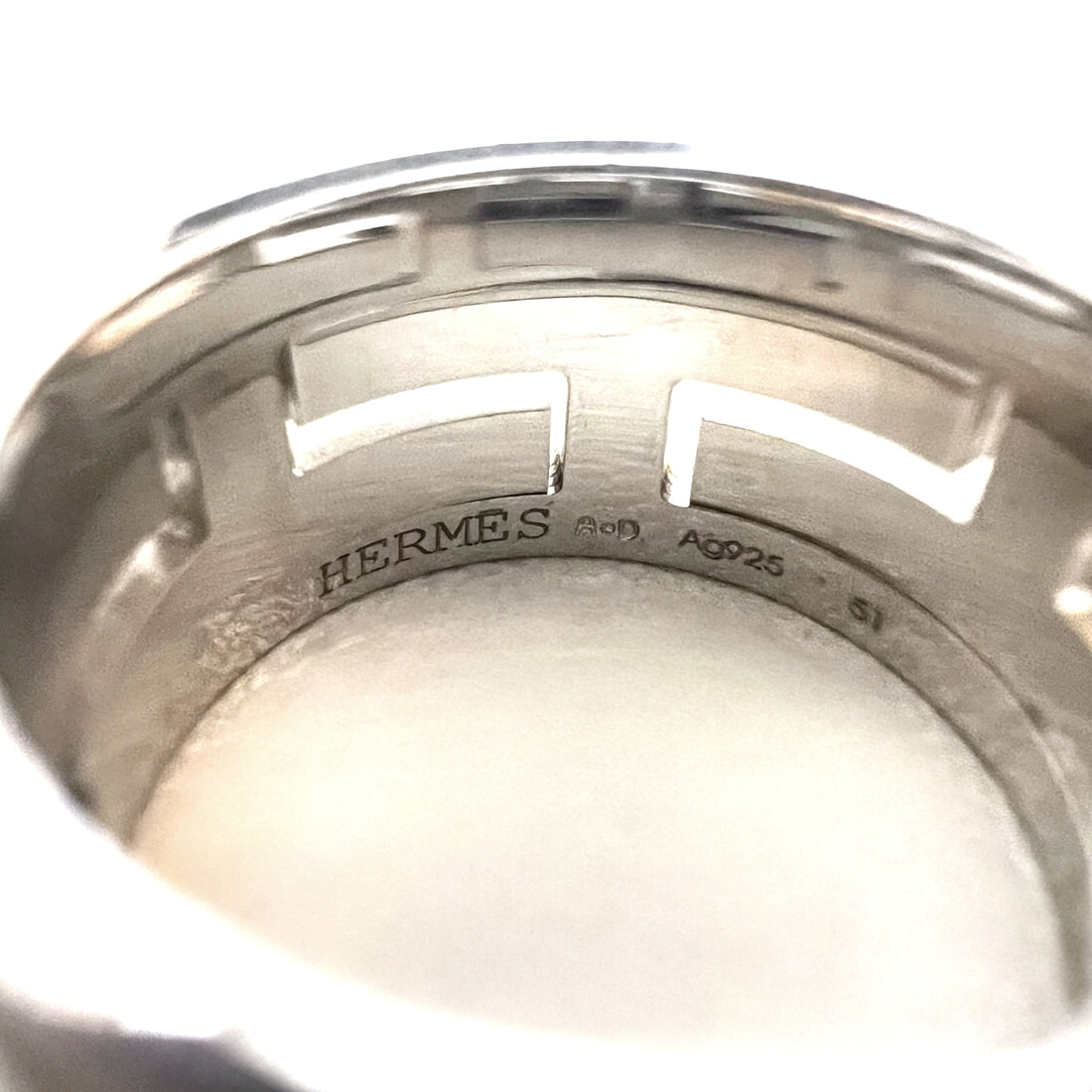 HERMES Move H Ring, size 11, orange, silver, Ag925, H design