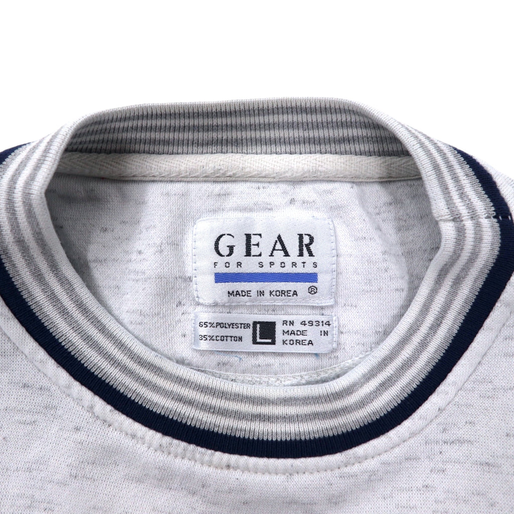 90s GEAR FOR SPORTS Ribline Sweatshirt L Grey Cotton Polyester Avalon Lake