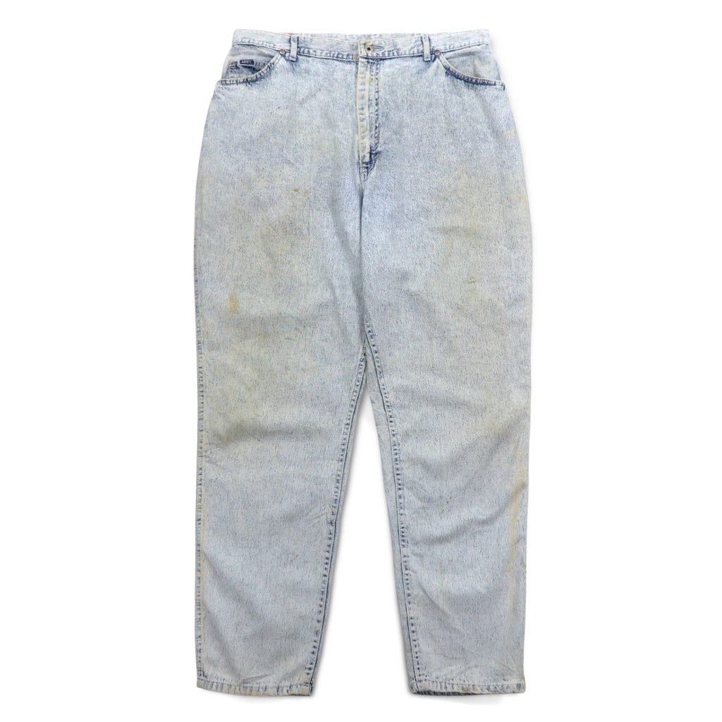 Lee 80s USA Made Union Ticket Chemical Wash Tapered Denim Pants 3XL Indigo Blue 307-5099