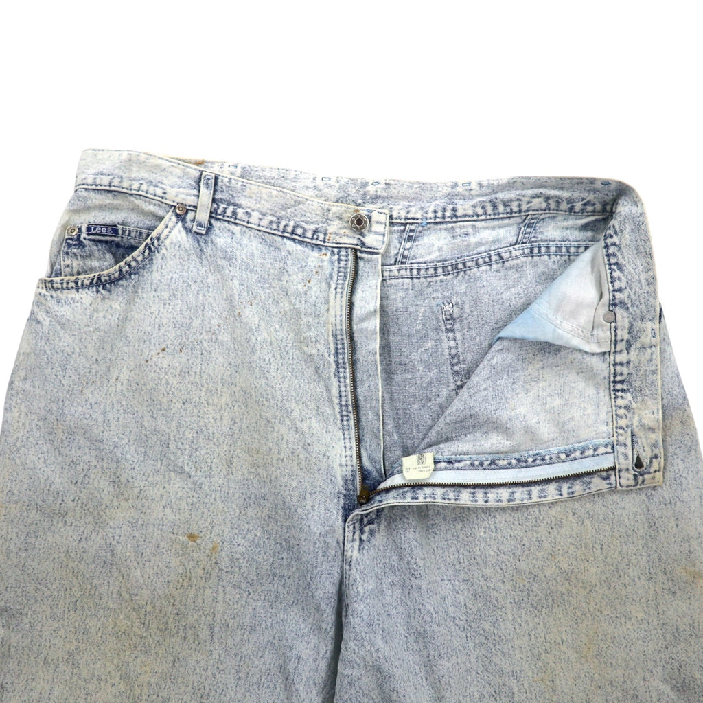 Lee 80s USA Made Union Ticket Chemical Wash Tapered Denim Pants 3XL Indigo Blue 307-5099