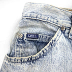 Lee 80s USA Made Union Ticket Chemical Wash Tapered Denim Pants 3XL Indigo Blue 307-5099