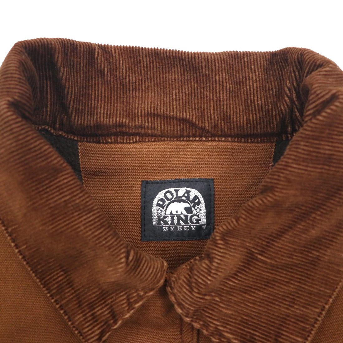 KEY Padded Duck Work Jacket Coverall XL Brown Corduroy Collar POLAR KING