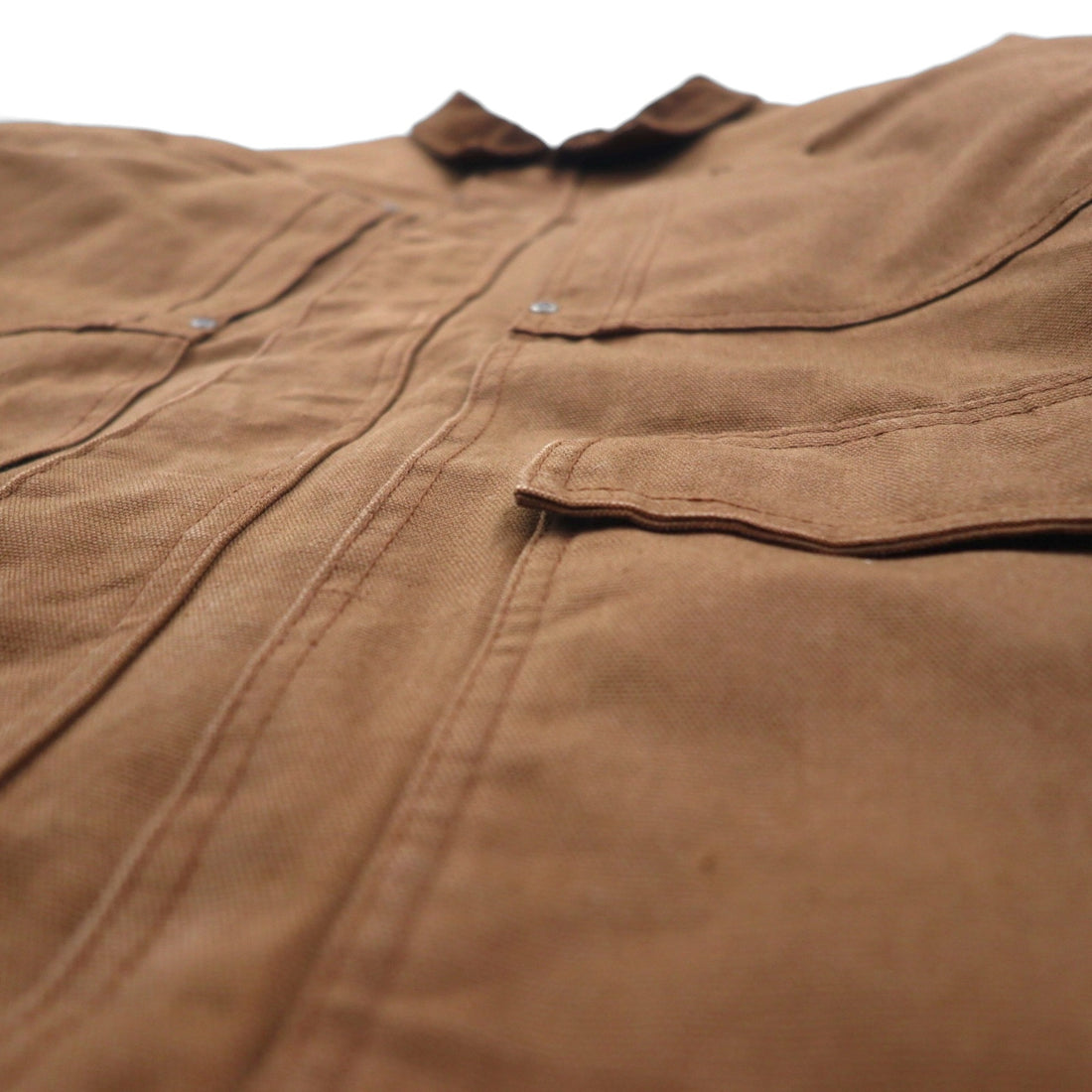 KEY Padded Duck Work Jacket Coverall XL Brown Corduroy Collar POLAR KING