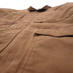KEY Padded Duck Work Jacket Coverall XL Brown Corduroy Collar POLAR KING