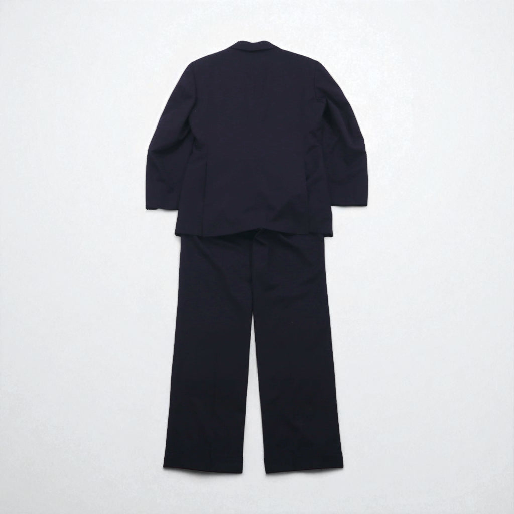 Ralph Lauren 90s Made in Japan Navy Blazer and Double-Breasted Suit, Size M, Navy Wool, Gold Buttons