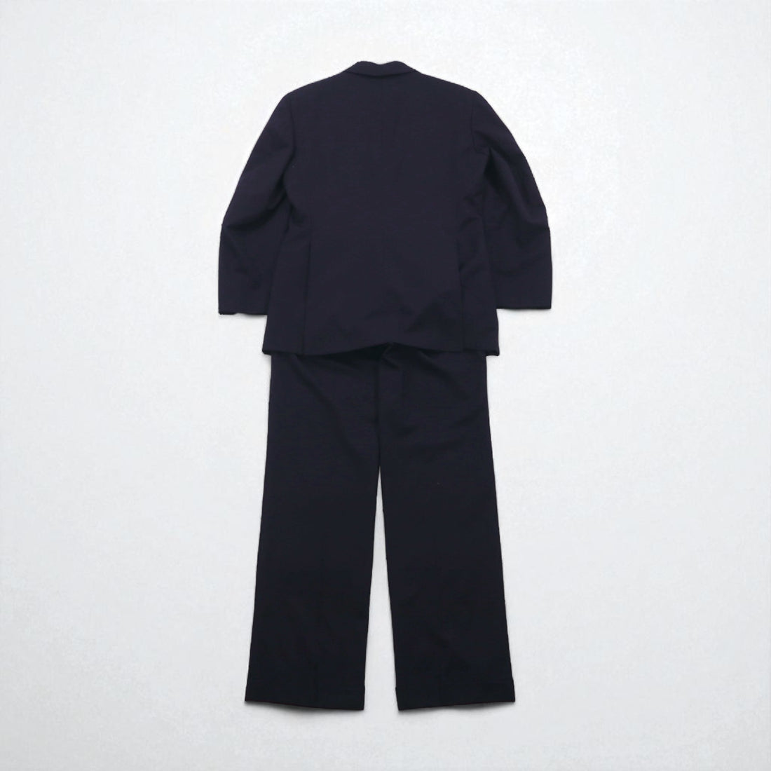 Ralph Lauren 90s Made in Japan Navy Blazer and Double-Breasted Suit, Size M, Navy Wool, Gold Buttons