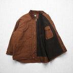 KEY Padded Duck Work Jacket Coverall XL Brown Corduroy Collar POLAR KING
