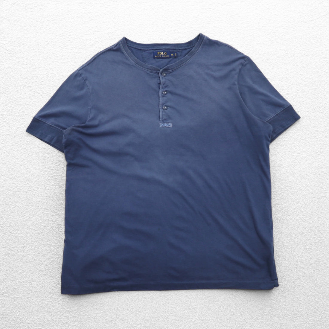 POLO RALPH LAUREN Henley neck T-shirt XL Navy Cotton