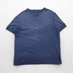 POLO RALPH LAUREN Henley neck T-shirt XL Navy Cotton