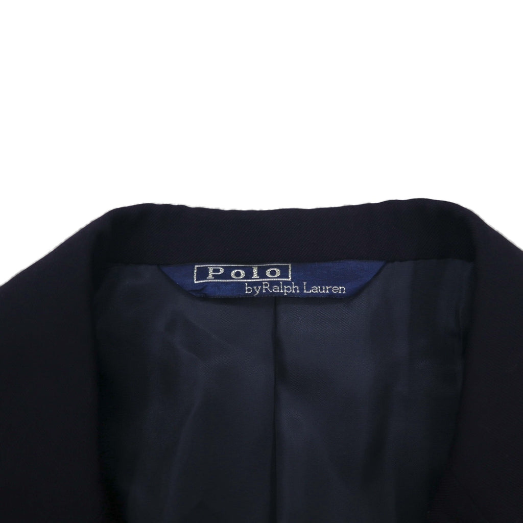 Ralph Lauren 90s Made in Japan Navy Blazer and Double-Breasted Suit, Size M, Navy Wool, Gold Buttons