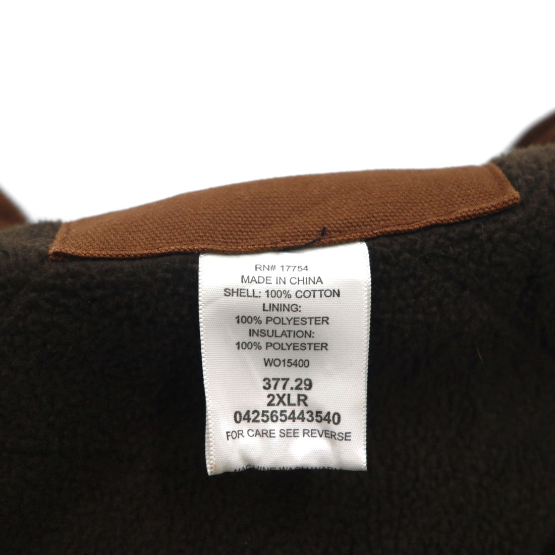 KEY Padded Duck Work Jacket Coverall XL Brown Corduroy Collar POLAR KING