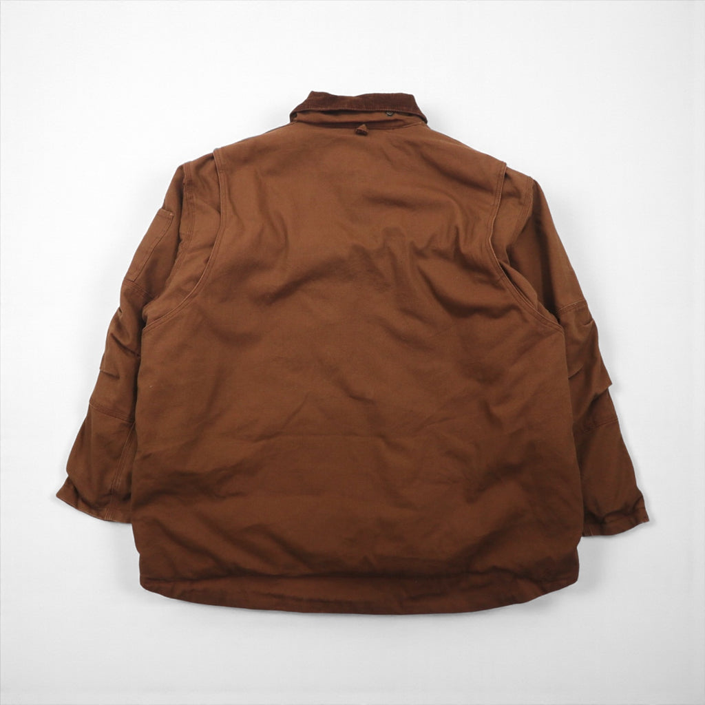 KEY Padded Duck Work Jacket Coverall XL Brown Corduroy Collar POLAR KING
