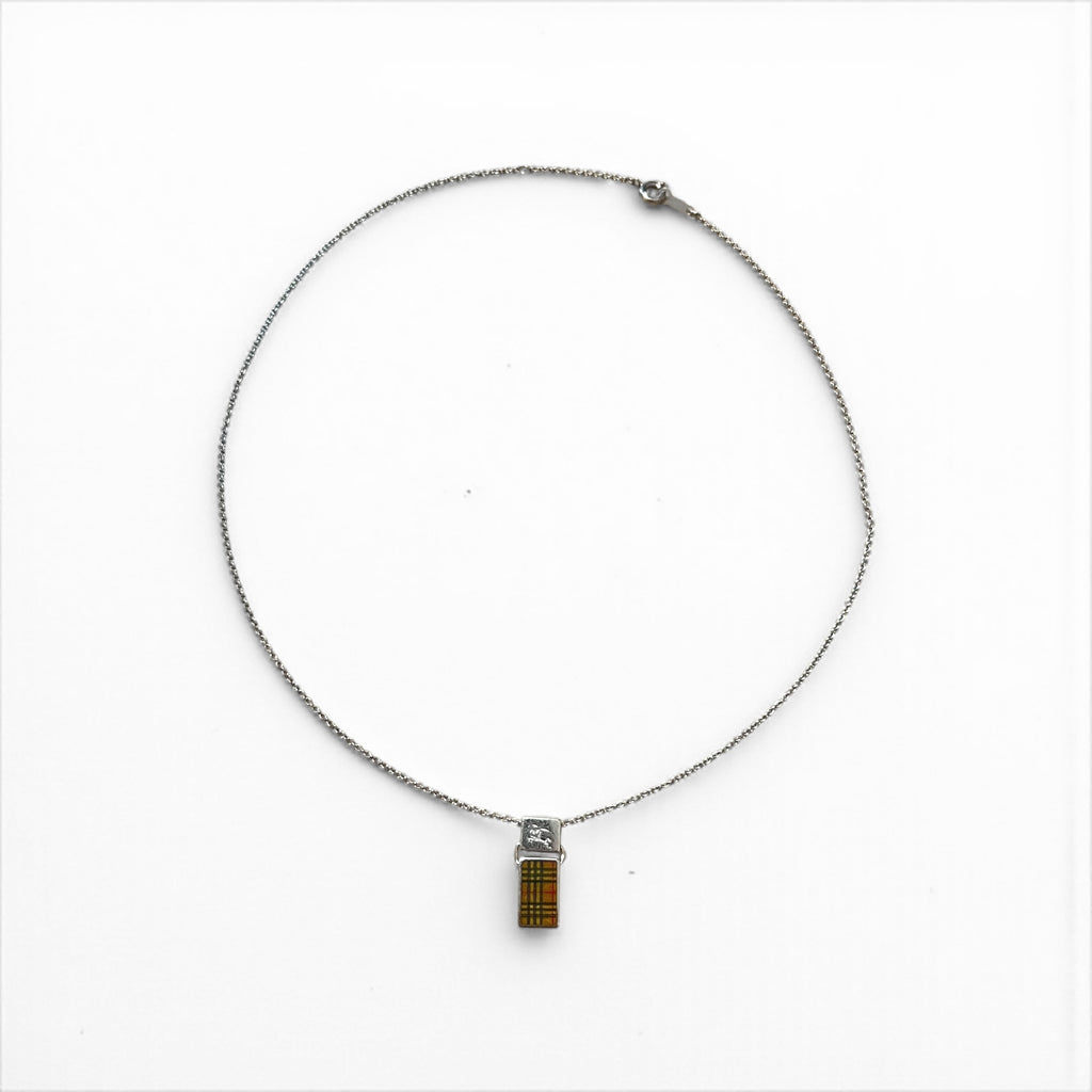BURBERRY シルバー チェーン ネックレス ペンダント ノバチェック SILVER 925