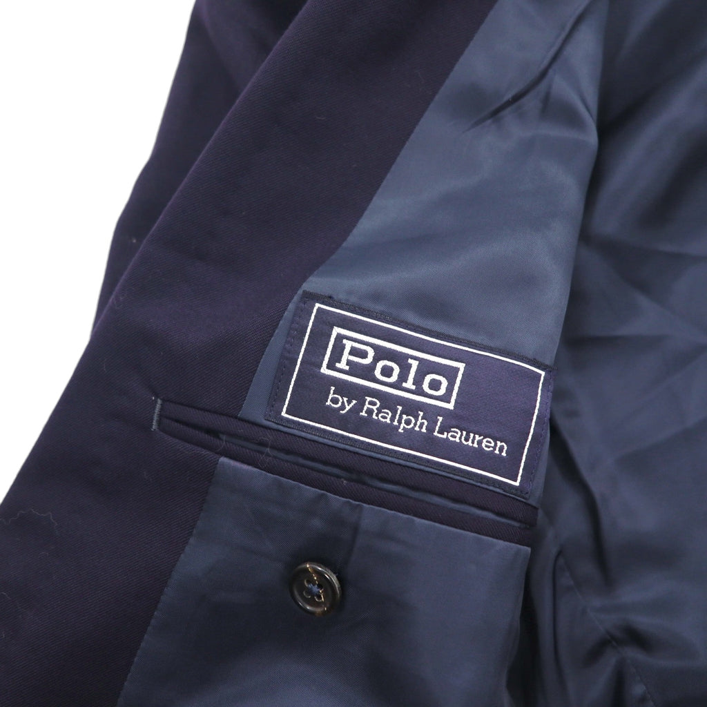 Ralph Lauren 90s Made in Japan Navy Blazer and Double-Breasted Suit, Size M, Navy Wool, Gold Buttons