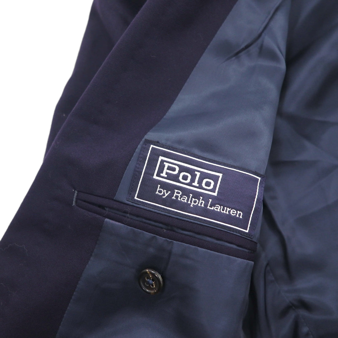 Ralph Lauren 90s Made in Japan Navy Blazer and Double-Breasted Suit, Size M, Navy Wool, Gold Buttons