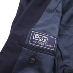 Ralph Lauren 90s Made in Japan Navy Blazer and Double-Breasted Suit, Size M, Navy Wool, Gold Buttons