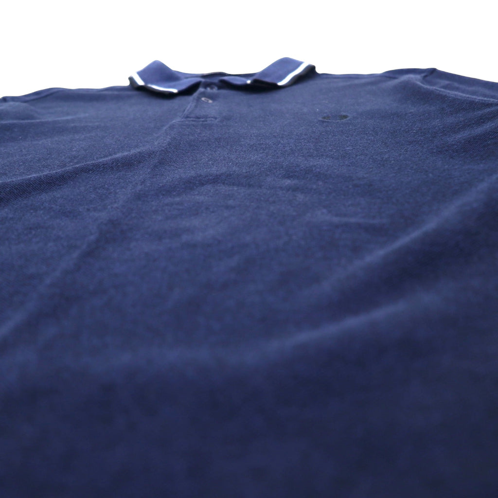 FRED PERRY 長袖 ポロシャツ XL ネイビー コットン 鹿の子 ワンポイントロゴ M3636