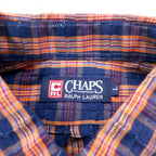 CHAPS RALPH LAUREN 90年代 ボタンダウンシャツ L ブルー チェック コットン 未使用品
