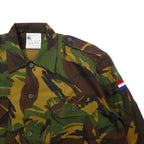 EURO MILITARY Dutch Army 90s BDU Field Shirt L Khaki Camouflage Military LONNEKER TEXTILES Deadstock Unused