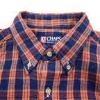 CHAPS RALPH LAUREN 90年代 ボタンダウンシャツ L ブルー チェック コットン 未使用品