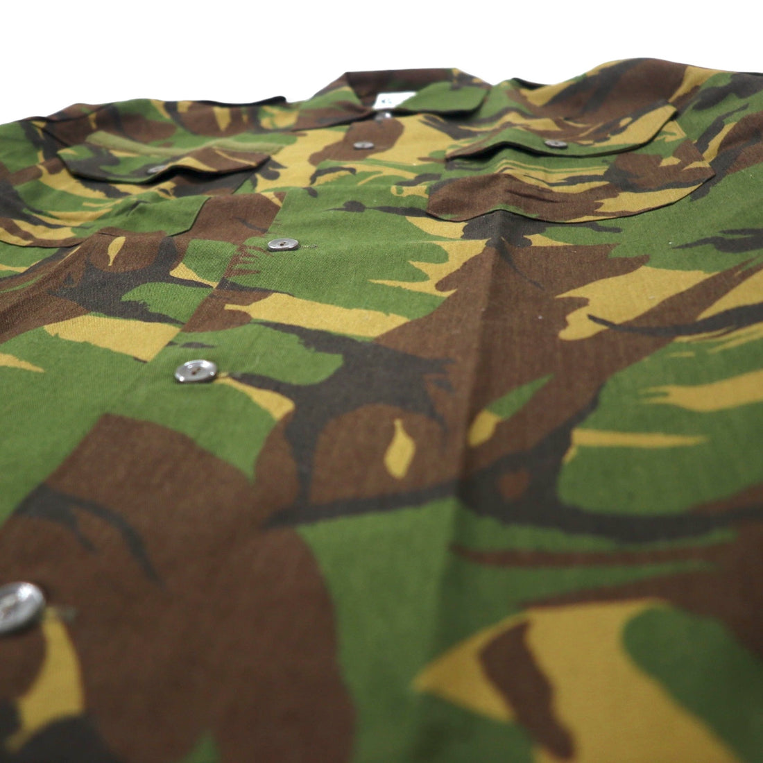 EURO MILITARY Dutch Army 90s BDU Field Shirt L Khaki Camouflage Military LONNEKER TEXTILES Deadstock Unused