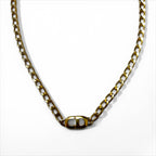 Christian Dior Curb Chain Choker Necklace in Gold with CD Logo and Metal