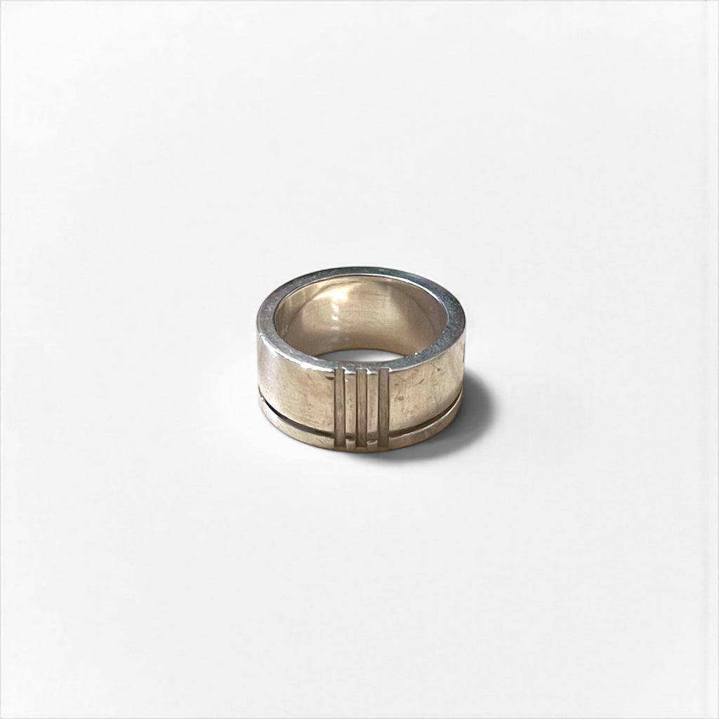BURBERRY BLACK LABEL Silver Ring, Size 18, 925 Silver, Horse Logo Engraved